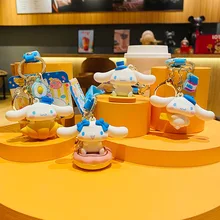 New Keychain Kawaii Sanrio Cinnamoroll Accessories Cute Anime Sea Salt Cheese Pendant Couple Wholesale Girls Birthday Gift