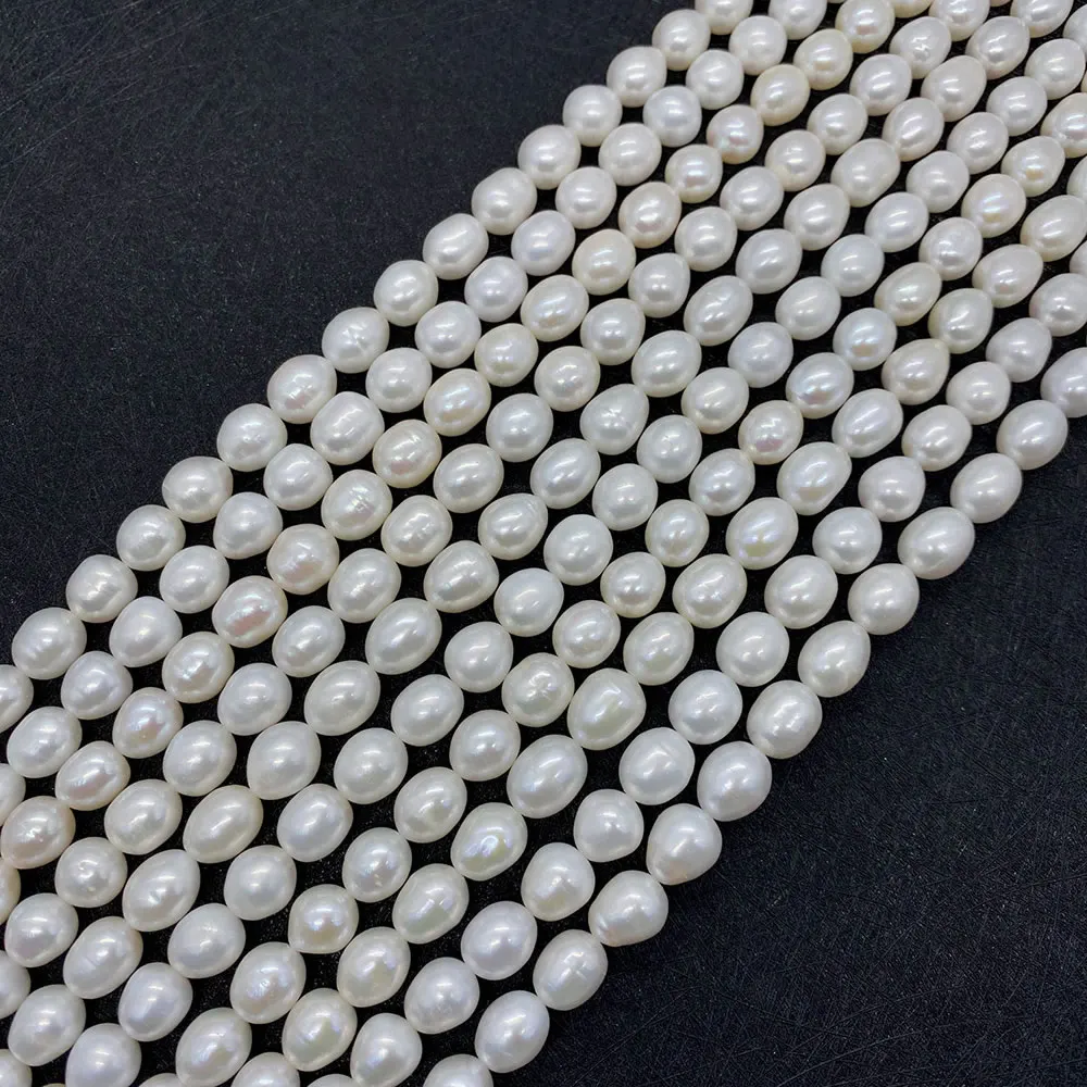 

Ожерелье из натурального пресноводного жемчуга, подвеска из бисера класса AAA в форме риса 8-10 мм, ювелирное изделие «сделай сам», ожерелье, бр...