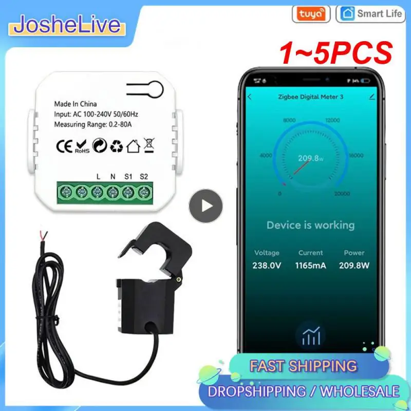 1~5PCS Tuya Smart Life WiFi Digital Energy Meter 80A with Current Transformer Sensor Clamp Power Consumption Monitor 110V 240V 
1~5PCS Tuya Smart Life WiFi Digital Energy Meter 80A with Current Transformer Sensor Clamp Power Consumption Monitor 110V 240V