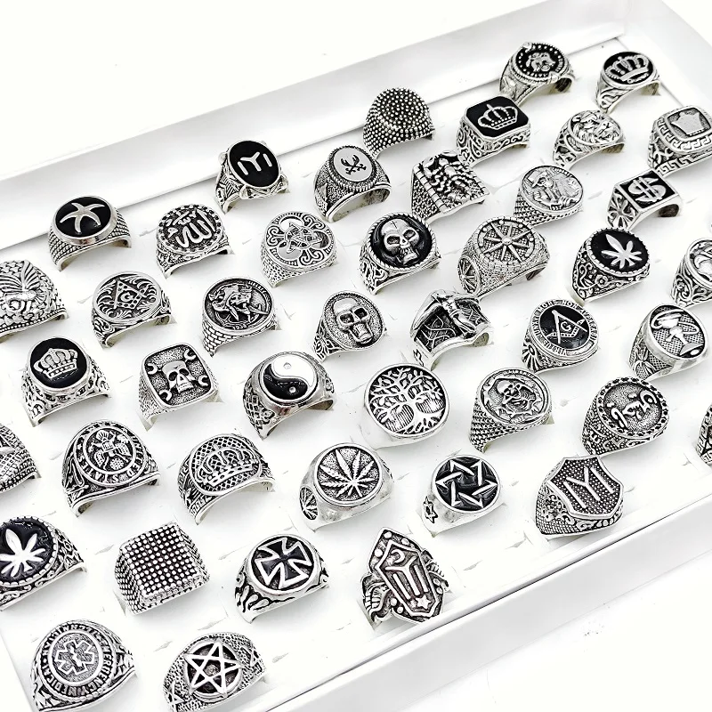 20/30/50Pcs Vintage Punk Rings for Men and Women Mixed Tai Chi Skull Alloy Gothic Oil Drop Finger Ring Jewelry Gift Wholesale
20/30/50Pcs Vintage Punk Rings for Men and Women Mixed Tai Chi Skull Alloy Gothic Oil Drop Finger Ring Jewelry Gift Wholesale