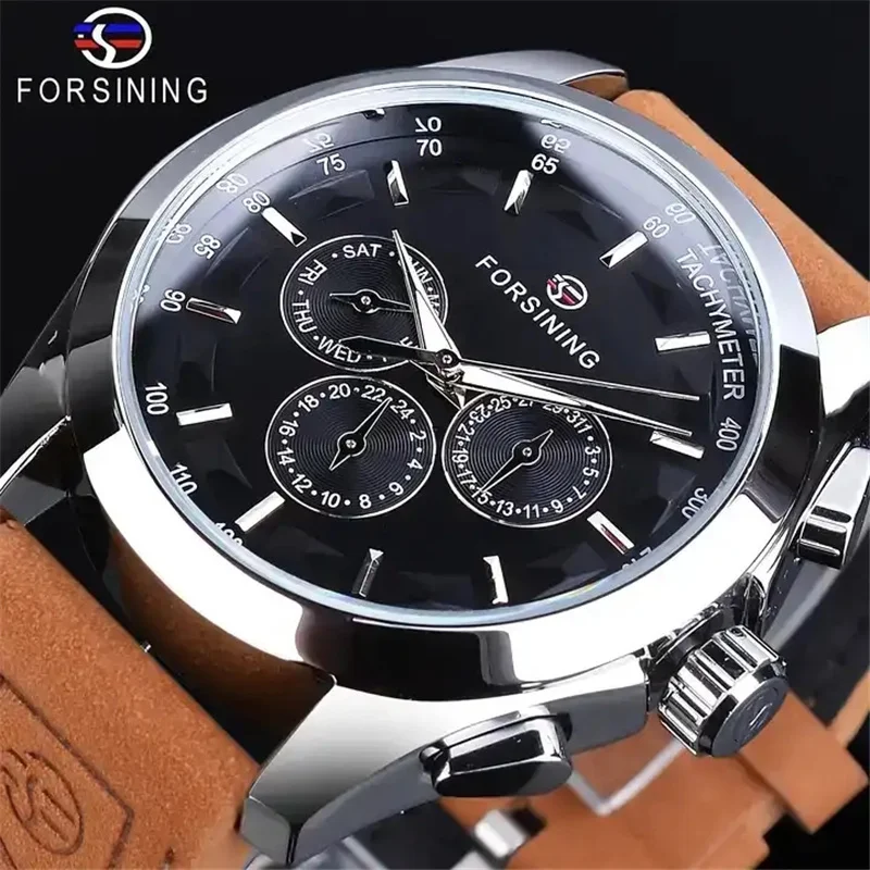 Forsining 625L Retro Fashion Designer Three Dial Decoration Genuine Leather Men Brand Automatic Mechanical Watches Free Shipping
Forsining 625L Retro Fashion Designer Three Dial Decoration Genuine Leather Men Brand Automatic Mechanical Watches Free Shipping