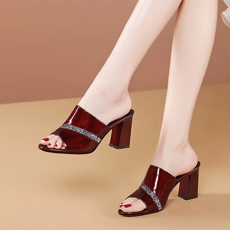 2021 Summer Women Slipper High Heels Dress Shoes Peep Toe Pumps Bling Fashion Slides Ol Office Lady Shoes zapatos mujer
2021 Summer Women Slipper High Heels Dress Shoes Peep Toe Pumps Bling Fashion Slides Ol Office Lady Shoes zapatos mujer