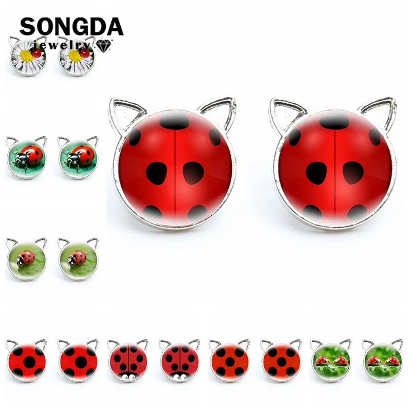 Cute Ladybbug Stud Earring Cosplay Ladybug Polka Dot Cat Ear Earrings Glass Cabochon Animal Insects Earrings Anime Jewelry Gifts
Cute Ladybbug Stud Earring Cosplay Ladybug Polka Dot Cat Ear Earrings Glass Cabochon Animal Insects Earrings Anime Jewelry Gifts