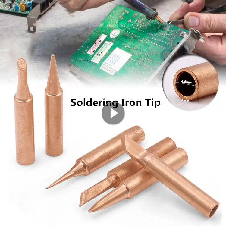 5pcs 900M-T Copper Soldering Iron Tips Welding Iron Nozzle Head Electric Soldering Iron Lead-free Welding Tips Soldering Tool
5pcs 900M-T Copper Soldering Iron Tips Welding Iron Nozzle Head Electric Soldering Iron Lead-free Welding Tips Soldering Tool