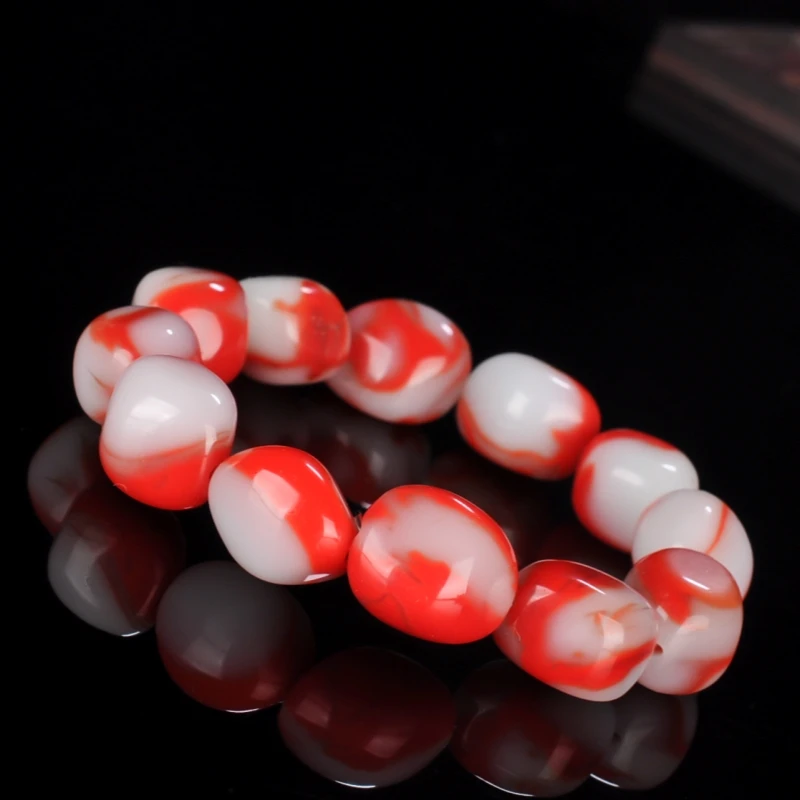 Natural Chicken Blood Jade Bracelet Men Women Healing Jewelry Real Chinese Red Jades Stone Beads Elastic Beaded Bracelets Bangle
Natural Chicken Blood Jade Bracelet Men Women Healing Jewelry Real Chinese Red Jades Stone Beads Elastic Beaded Bracelets Bangle