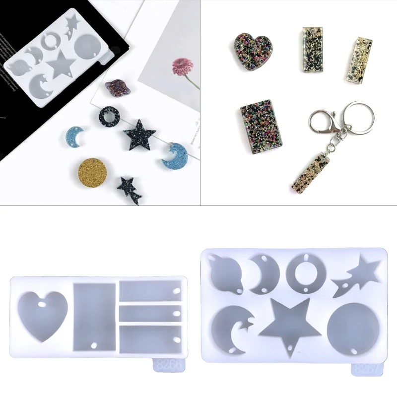 2Pcs Glossy Star Moon Love Ornaments Silicone Epoxy Resin Molds DIY Keychain Pendant Jewelry for Valentines Gift Craft
2Pcs Glossy Star Moon Love Ornaments Silicone Epoxy Resin Molds DIY Keychain Pendant Jewelry for Valentines Gift Craft