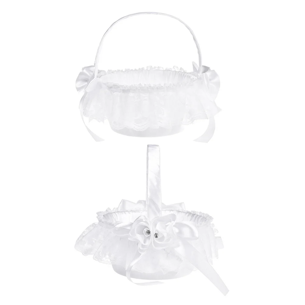Wedding Lace Flower Basket with Fabric Flower Decor Delicate Flower Girl Baskets Party Photo Props for Bridesmaid Wedding
Wedding Lace Flower Basket with Fabric Flower Decor Delicate Flower Girl Baskets Party Photo Props for Bridesmaid Wedding