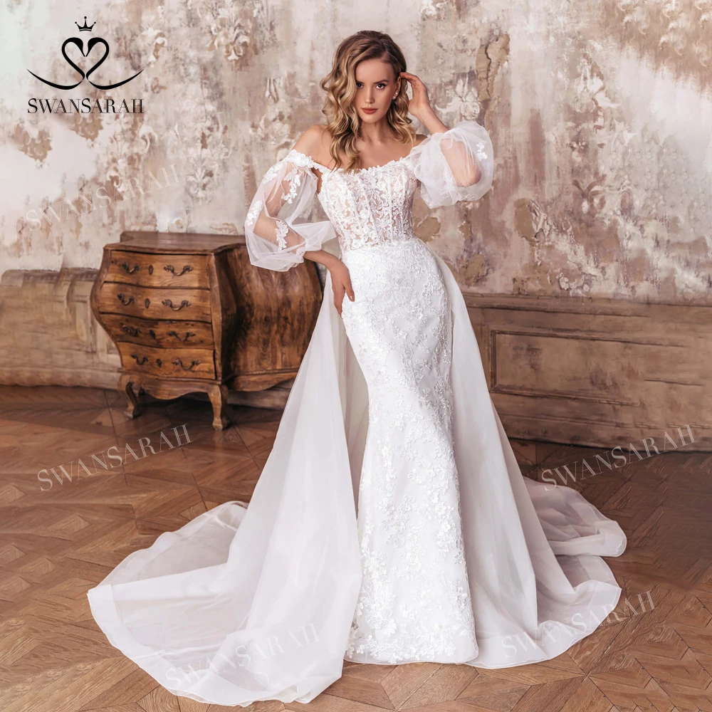 Женское свадебное платье-русалка, кружевное платье 2 в 1 со съемным шлейфом, без бретелек, с открытой спиной, платье для невесты, 2023
Женское свадебное платье-русалка, кружевное платье 2 в 1 со съемным шлейфом, без бретелек, с открытой спиной, платье для невесты, 2023