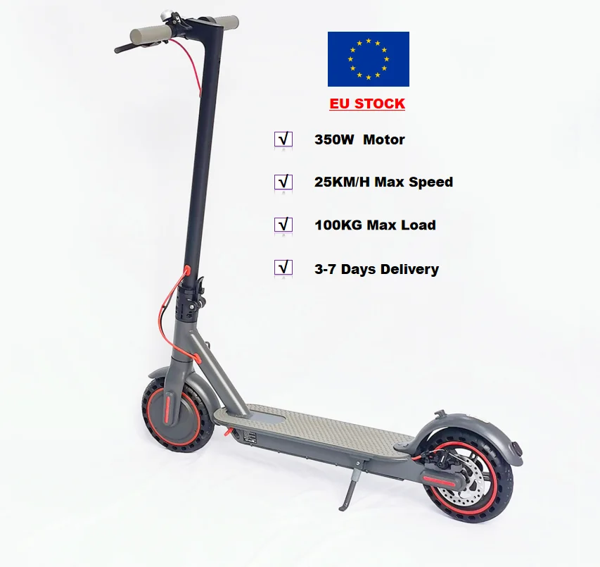 

USA / EU Stock Aluminum Alloy 350W 36V 10.4AH Foldable 8.5 Inch Solid Tyre Max Load 100KG 35KM/H Scooter Electric With App