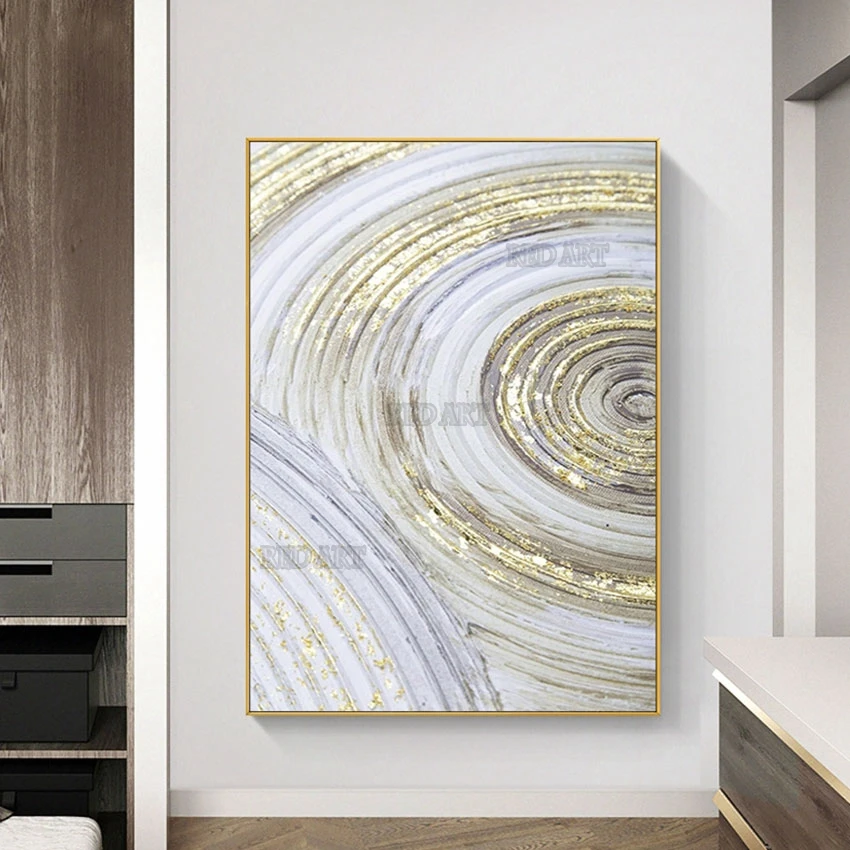 Gold Foil Lines Circle Canvas Oil Painting Picture Wall Art 100% Handmade Abstract Texture Thick Acrylic Painting Artwork Pieces
Gold Foil Lines Circle Canvas Oil Painting Picture Wall Art 100% Handmade Abstract Texture Thick Acrylic Painting Artwork Pieces