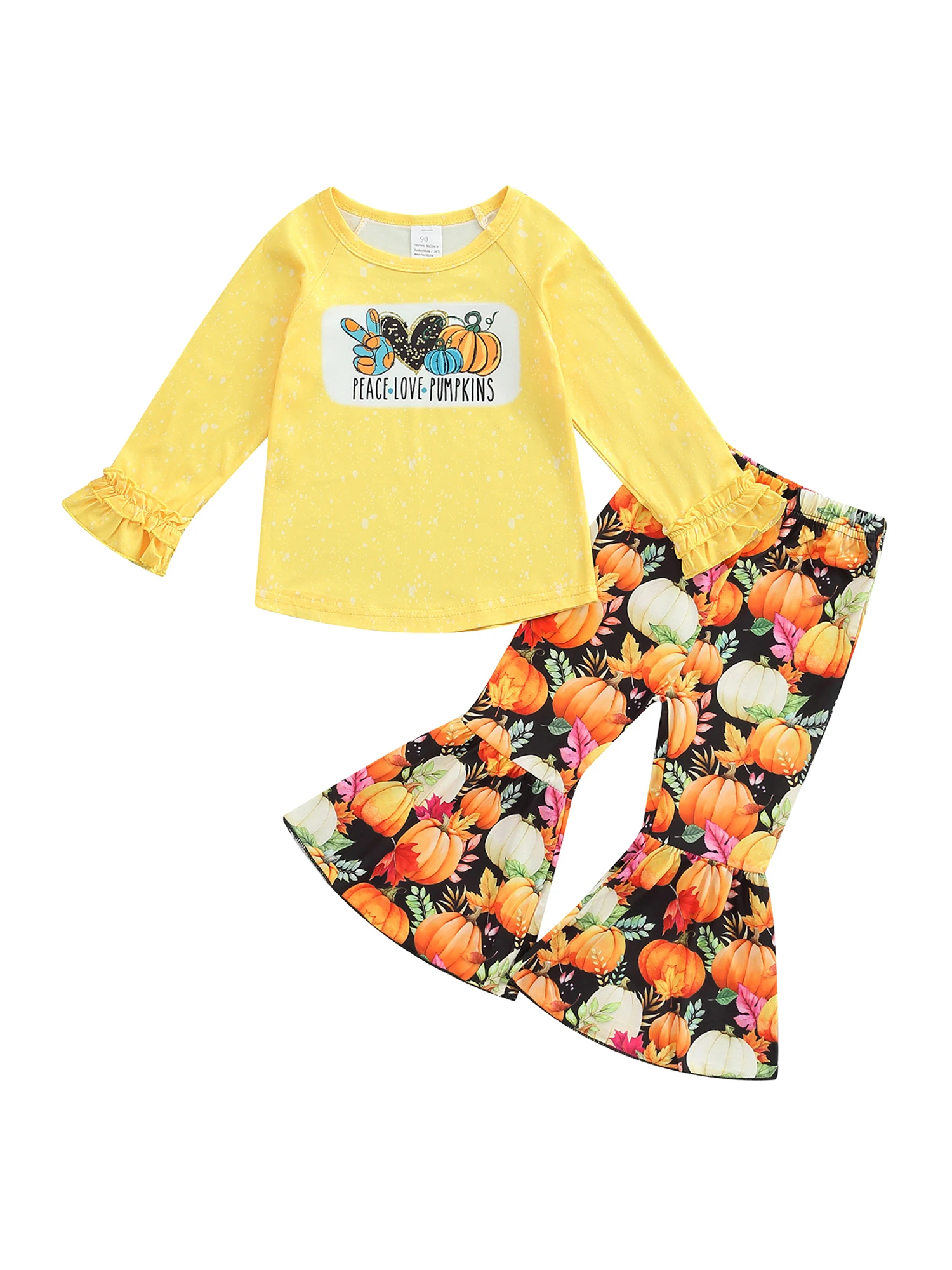 Женский комплект одежды на Хэллоуин пуловер с длинным рукавом, топ с принтом тыквы, расклешенные брюки 
Женский комплект одежды на Хэллоуин пуловер с длинным рукавом, топ с принтом тыквы, расклешенные брюки