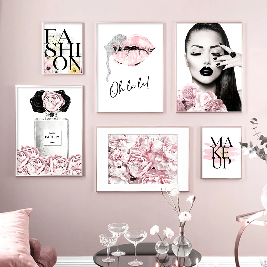 Modern Fashion Watercolor Pink Makeup Peony Lips Parfum Poster Canvas Paintings Prints Wall Art Pictures Girl Room Home Decor
Modern Fashion Watercolor Pink Makeup Peony Lips Parfum Poster Canvas Paintings Prints Wall Art Pictures Girl Room Home Decor