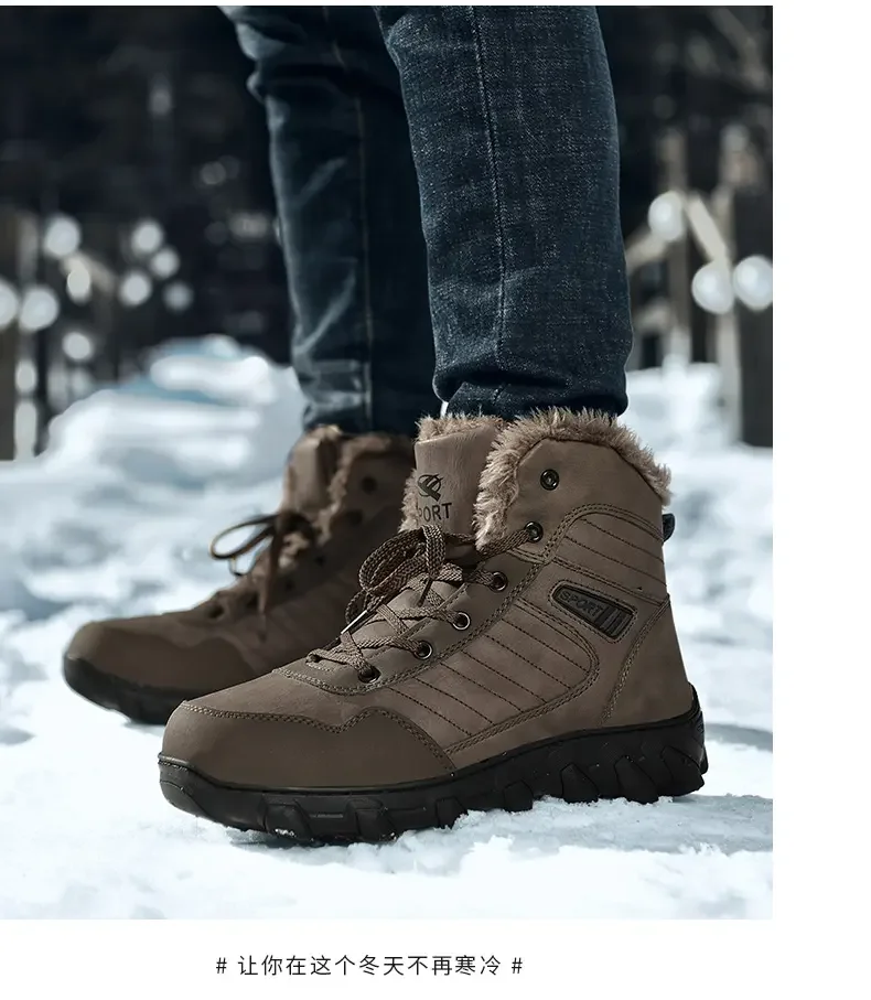 Winter Men's Leather Casual Short Boots High Top Plush Thickened Warm Cotton Boots Large Size Snow Boots Climbing Cotton Boots
Winter Men's Leather Casual Short Boots High Top Plush Thickened Warm Cotton Boots Large Size Snow Boots Climbing Cotton Boots