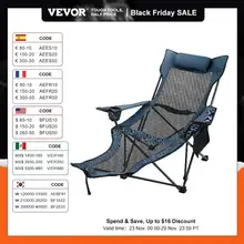 VEVOR Outdoor Folding Camp Chair Backrest With Footrest Portable Bed Nap Chair For Camping Fishing Foldable Beach Lounge Chair