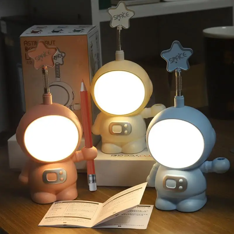 Portable LED Desk Lamp Cute Cartoon Astronaut USB Night Light Dimmable Eye-Protection For Student Study Reading Book Lights
Portable LED Desk Lamp Cute Cartoon Astronaut USB Night Light Dimmable Eye-Protection For Student Study Reading Book Lights