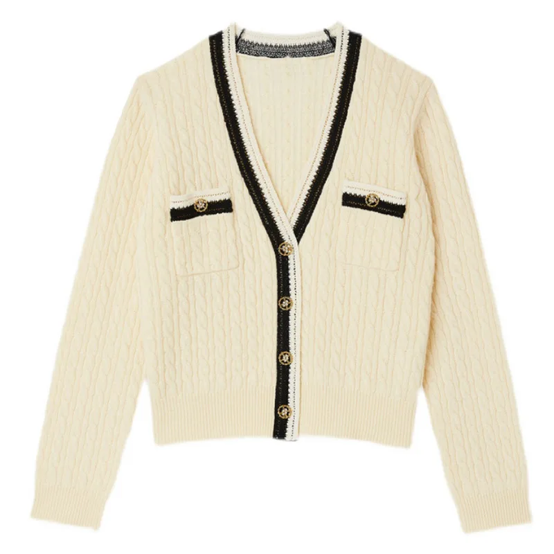 Autumn and winter new V-neck small fragrant knitting cardigan women's loose lazy sweater coat
Autumn and winter new V-neck small fragrant knitting cardigan women's loose lazy sweater coat