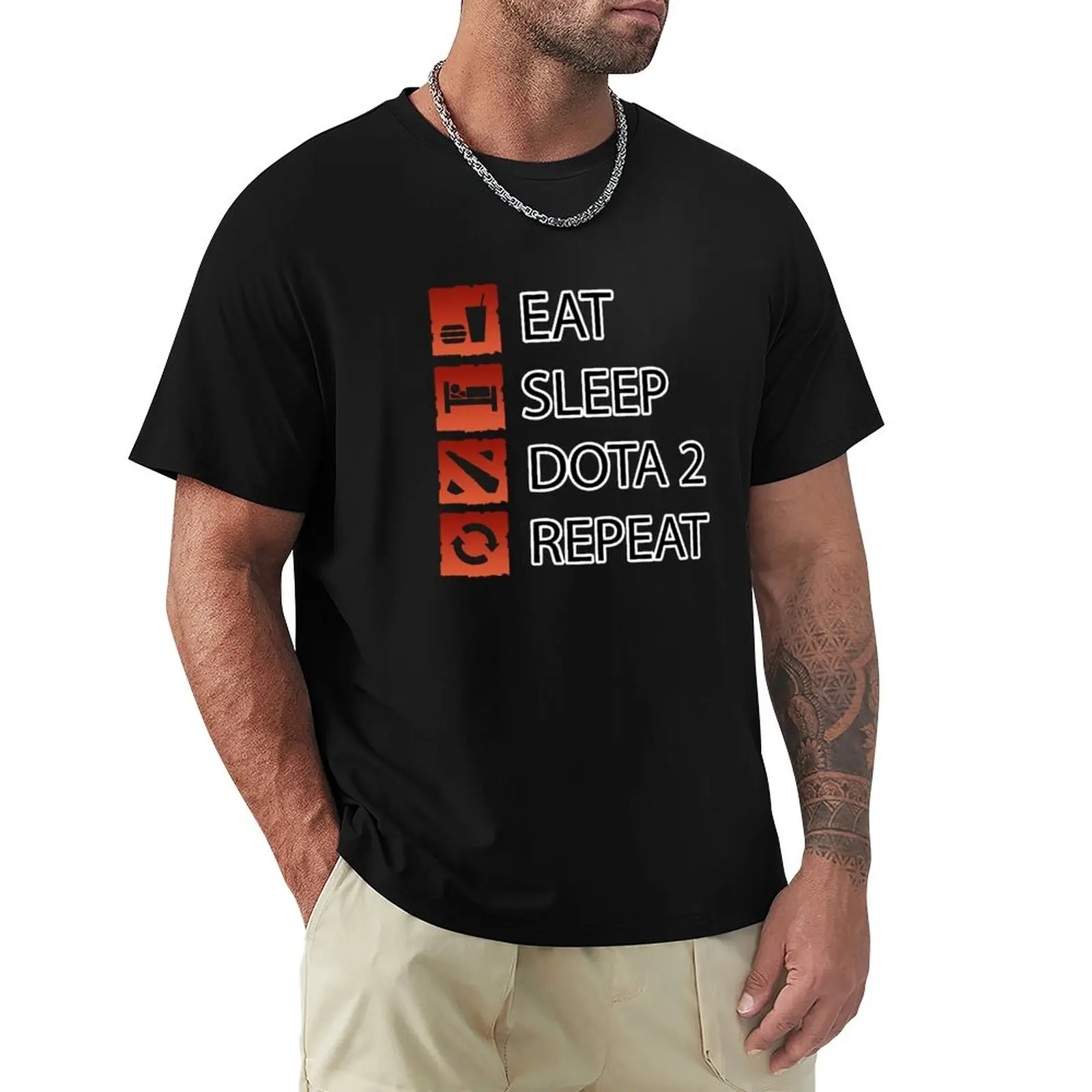 

Dota 2 Gamer Life - Eat Sleep Dota 2 Repeat T-Shirt Aesthetic Clothes Summer Clothes Blank T Shirts T Shirts Men