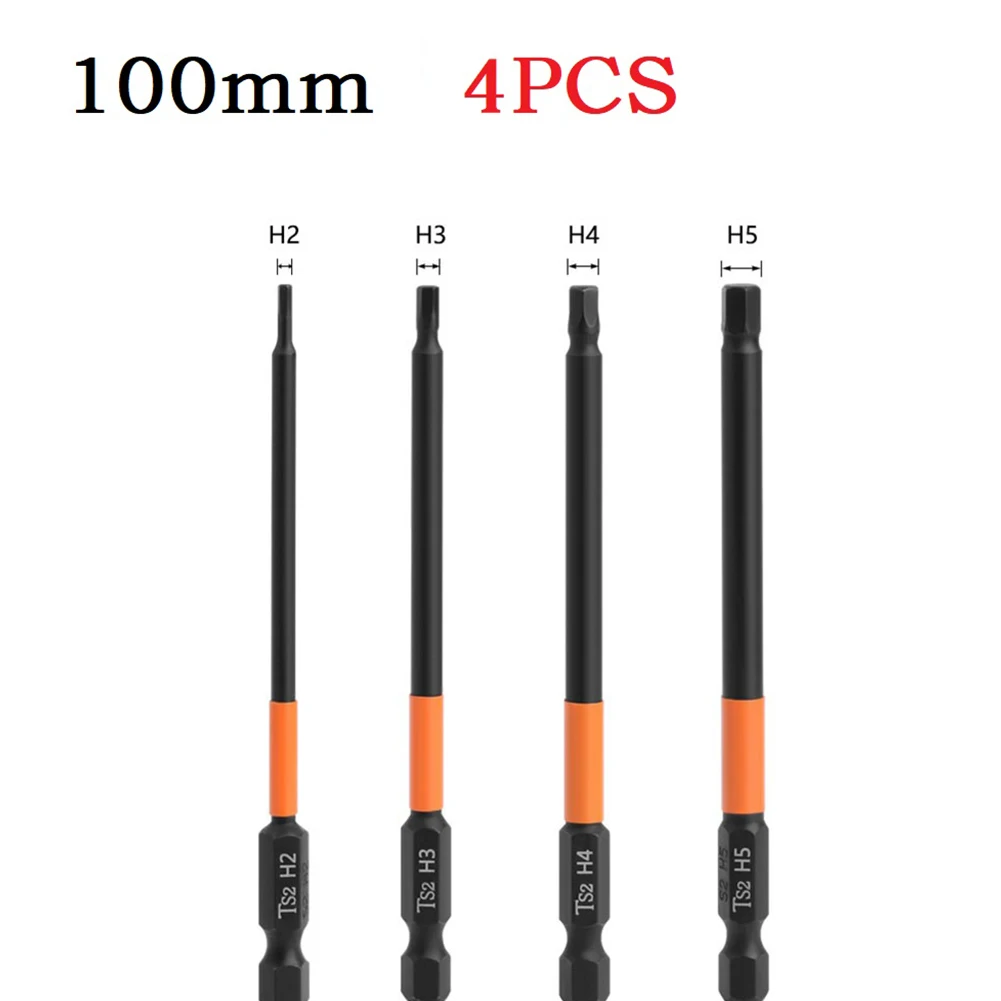 4 Pcs Hex Screwdriver Drill Bit 100mm H2-H5 Alloy Steel Magnetic Handle For Electric Wrench Screwdriver Power Tools Accessories
4 Pcs Hex Screwdriver Drill Bit 100mm H2-H5 Alloy Steel Magnetic Handle For Electric Wrench Screwdriver Power Tools Accessories