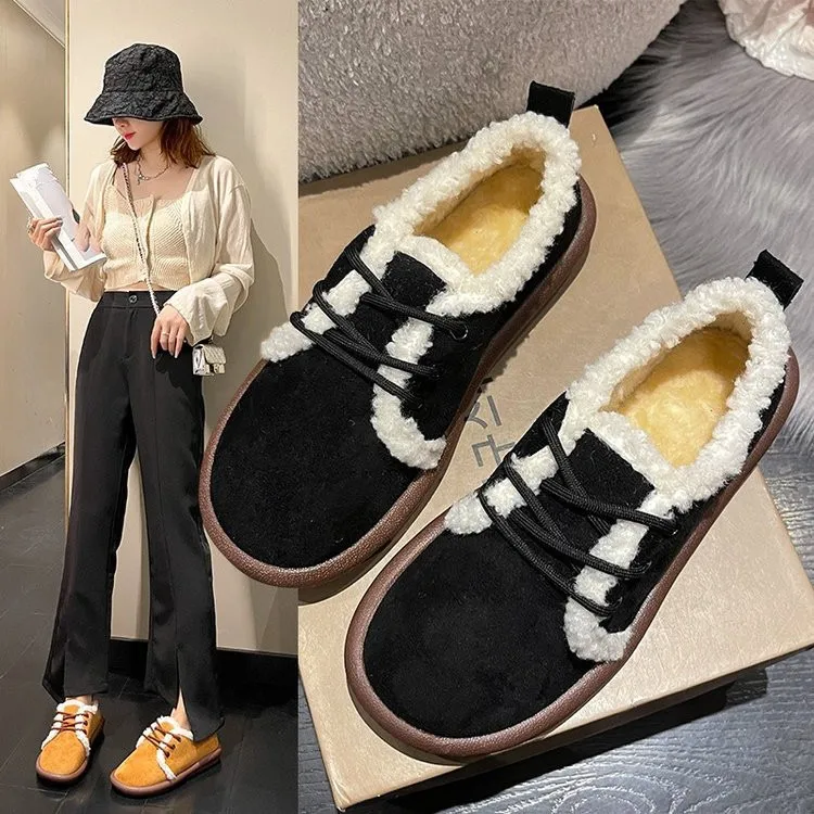 Winter Shoes Women Casual Female Sneakers Modis Flats Round Toe New Moccasin 2022 Cross Dress PU Leisure Lace-Up Solid Flock Bas
Winter Shoes Women Casual Female Sneakers Modis Flats Round Toe New Moccasin 2022 Cross Dress PU Leisure Lace-Up Solid Flock Bas