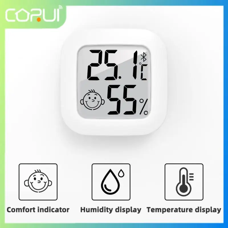 Bluetooth мини-датчик температуры и влажности CORUI, цифровой измеритель температуры и влажности по Цельсию и Фаренгейту, умный дом с функцией записи через приложение
Bluetooth мини-датчик температуры и влажности CORUI, цифровой измеритель температуры и влажности по Цельсию и Фаренгейту, умный дом с функцией записи через приложение