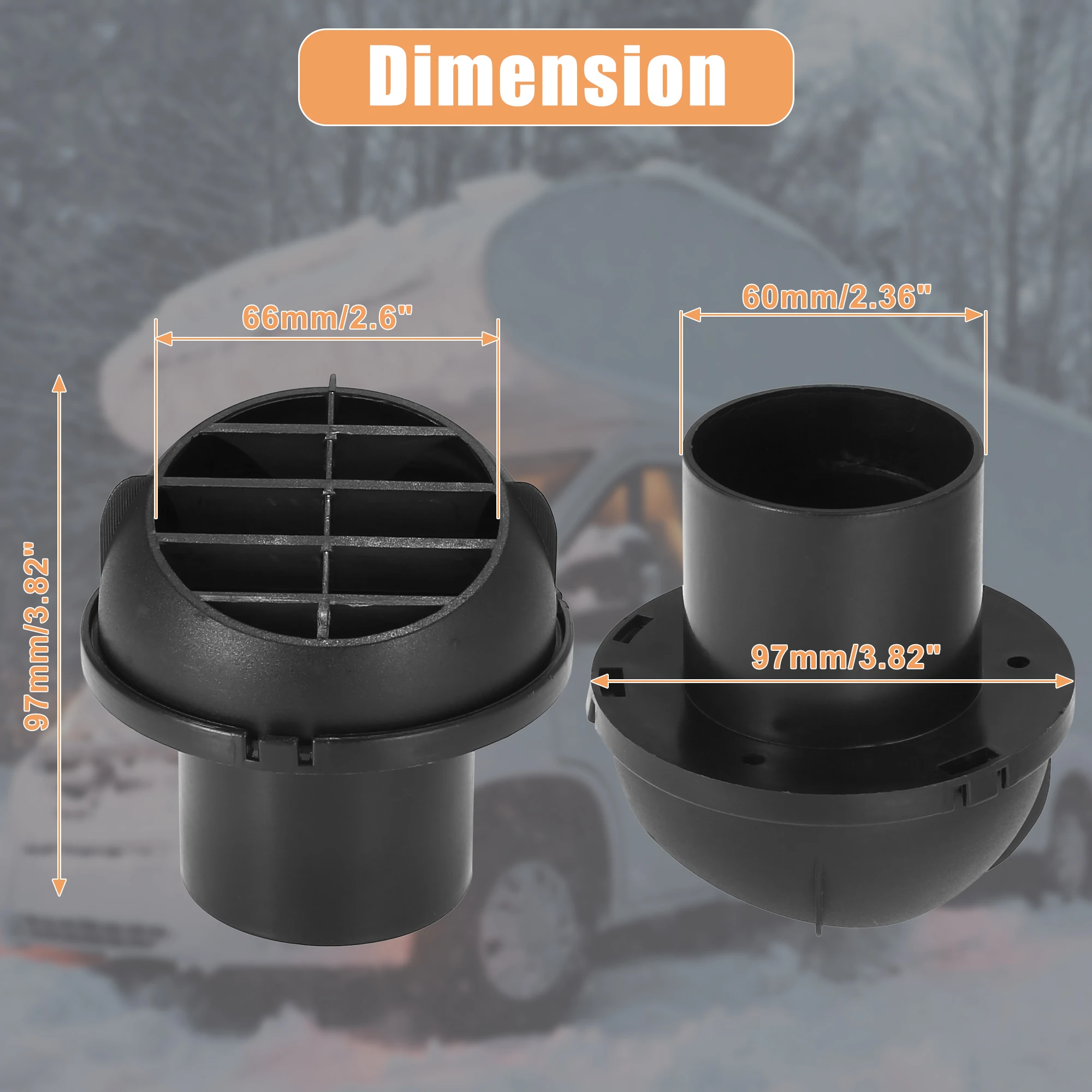 Uxcell 2pcs Warm Air Vent Outlet 60mm Auto Car Heater Duct Hose Pipe Round 360 Degrees
Uxcell 2pcs Warm Air Vent Outlet 60mm Auto Car Heater Duct Hose Pipe Round 360 Degrees