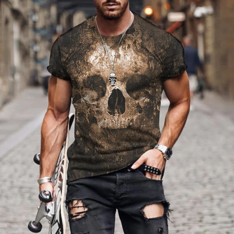 Summer New 3D Printing Skull T Shirt For Men Streetwear Hip Hop Trend Oversized Personality Punk Tops Harajuku Leisure Top Tees
Summer New 3D Printing Skull T Shirt For Men Streetwear Hip Hop Trend Oversized Personality Punk Tops Harajuku Leisure Top Tees