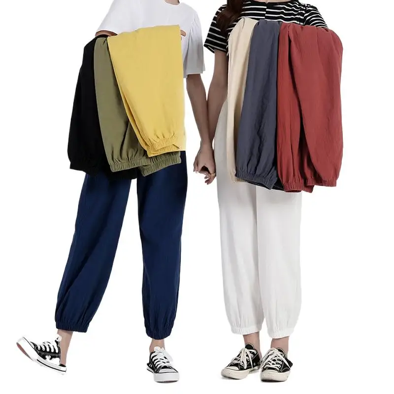 Women Pants Spring Autumn Ankle Length Casual Elastic Waist Harem Pants Cotton Linen Trousers Black Blue Gray
Women Pants Spring Autumn Ankle Length Casual Elastic Waist Harem Pants Cotton Linen Trousers Black Blue Gray