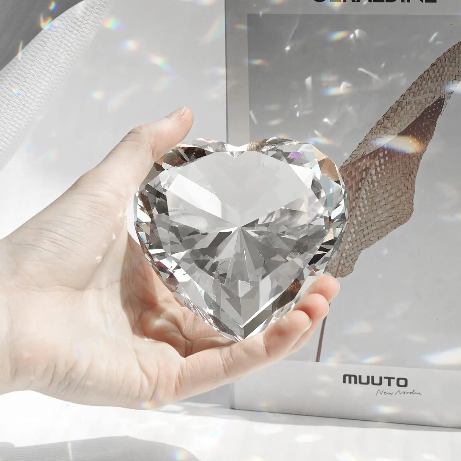 Heart Shape Clear Crystal Diamonds Paper Weights with Gift Box, Big Diamond Glass Gems, Birthday Anniversary Gift, 80mm
Heart Shape Clear Crystal Diamonds Paper Weights with Gift Box, Big Diamond Glass Gems, Birthday Anniversary Gift, 80mm