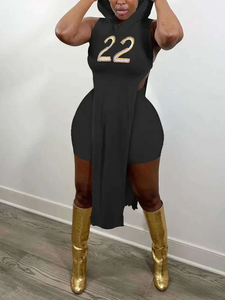 Shein Romwe 2022 Set Of Two Fashion Pieces For Women Number Embroidery Split Hem Hooded Top & Shorts Set Urban Shorts Set
Shein Romwe 2022 Set Of Two Fashion Pieces For Women Number Embroidery Split Hem Hooded Top & Shorts Set Urban Shorts Set