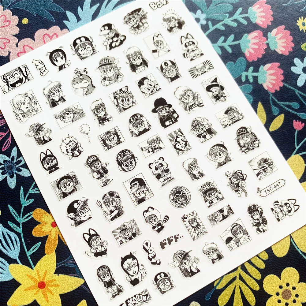 

Newest TSC-447 Eyed Girl cartoon series 3d nail art sticker nail decal stamping export japan designs rhinestones
