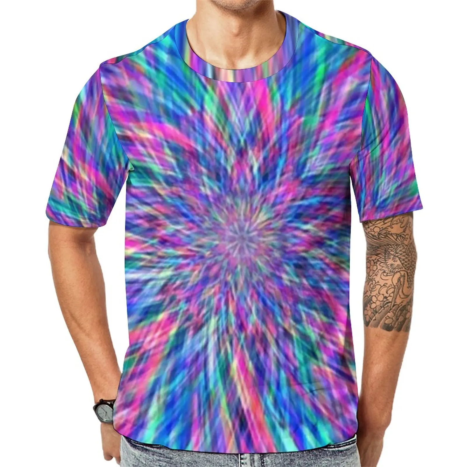 Colorful Tie Dye T-Shirt Bright Light Print Vintage T-Shirts Short Sleeve Print Tops Cheap Summer Streetwear Oversized Top Tees
Colorful Tie Dye T-Shirt Bright Light Print Vintage T-Shirts Short Sleeve Print Tops Cheap Summer Streetwear Oversized Top Tees
