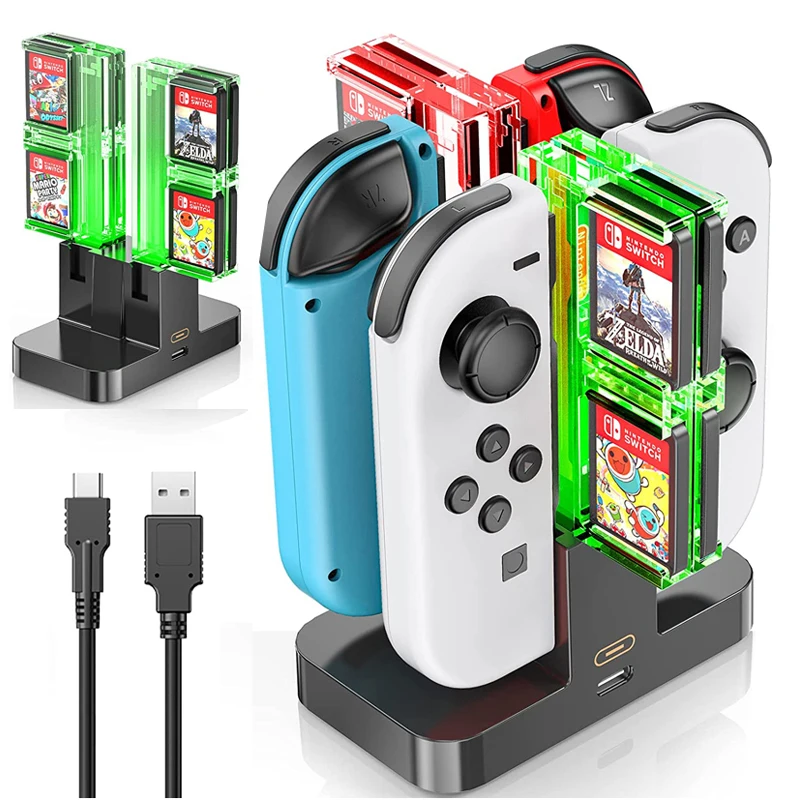 Зарядное устройство с переключателем контроллера для док-станции joycon с 8 слотами для игровых карт для контроллера Nintendo Switch OLED Joy-Con
Зарядное устройство с переключателем контроллера для док-станции joycon с 8 слотами для игровых карт для контроллера Nintendo Switch OLED Joy-Con