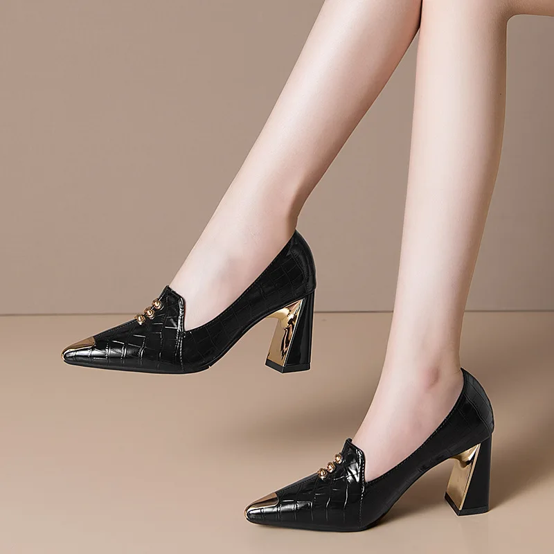 Female High Heels Women Shoes PU Pointed Solid Color Thick Heel Low Cut Waterproof and Non Slip Increase
Female High Heels Women Shoes PU Pointed Solid Color Thick Heel Low Cut Waterproof and Non Slip Increase