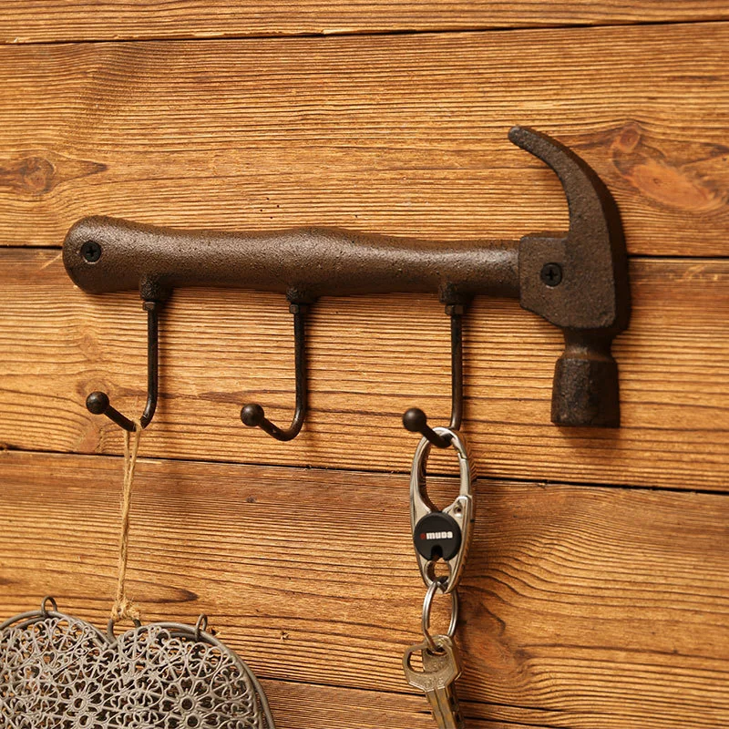 Retro Cast Iron Wall Hooks Metal Hammer Spanner Style Wall Mounted Industrial Style Key Wall Hook Home Decoration Wall Hanger
Retro Cast Iron Wall Hooks Metal Hammer Spanner Style Wall Mounted Industrial Style Key Wall Hook Home Decoration Wall Hanger