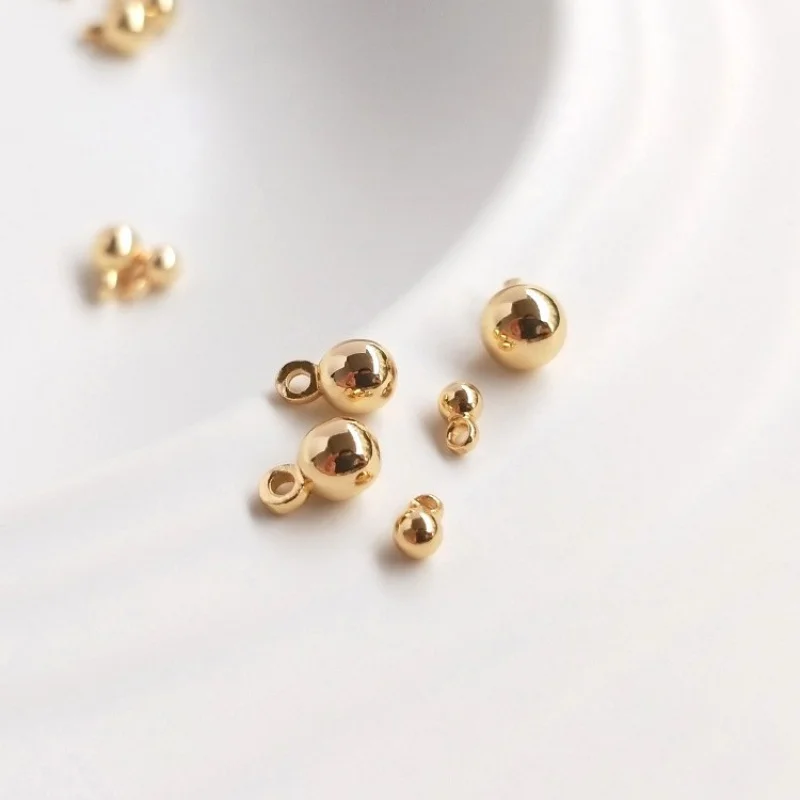 18K Gold-Plated Solid Hanging Beads Round Beads With Hook Connectors For DIY Jewelry Bracelet Make
18K Gold-Plated Solid Hanging Beads Round Beads With Hook Connectors For DIY Jewelry Bracelet Make