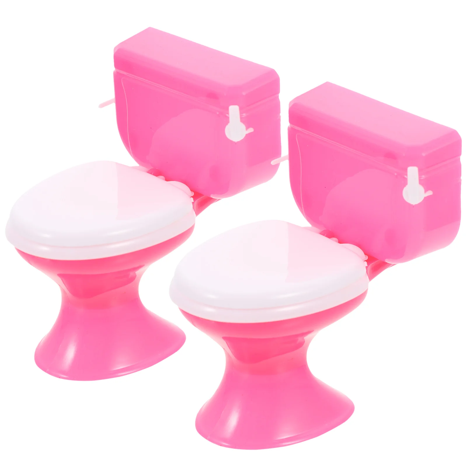 

2 Pcs Dollhouse Toilet Kids Educational Toys Simulated Interactive Plaything Miniature Seats Plastic Interesting Gifts Child