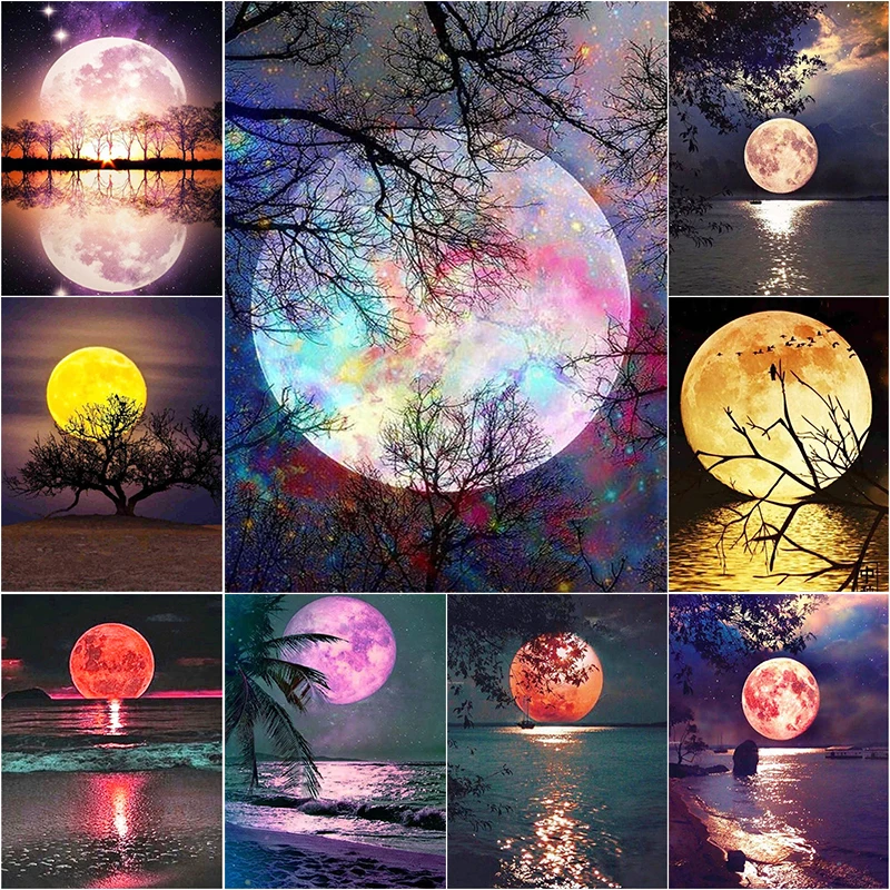 DIY 5D Diamond Painting Landscape Moon Night Tree Sea Cross Stitch Kit Full Drill Embroidery Mosaic Art Picture Wall Home Decor
DIY 5D Diamond Painting Landscape Moon Night Tree Sea Cross Stitch Kit Full Drill Embroidery Mosaic Art Picture Wall Home Decor