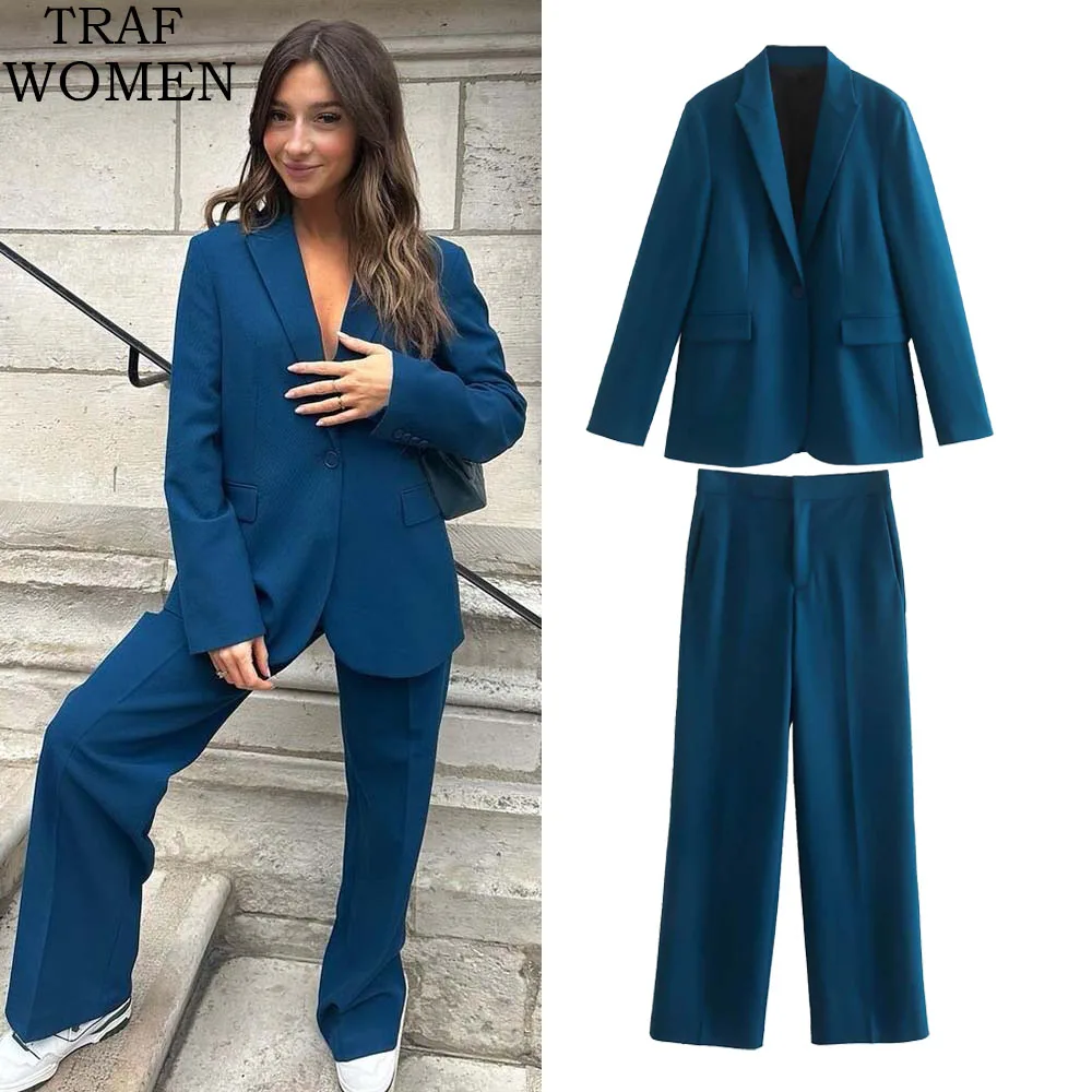 TRAF WOMEN 2023 Spring New Chic Button Office Blazer Temperament Flip Pocket Retro Female Solid Color Suit Jacket Mujer 2385707
TRAF WOMEN 2023 Spring New Chic Button Office Blazer Temperament Flip Pocket Retro Female Solid Color Suit Jacket Mujer 2385707