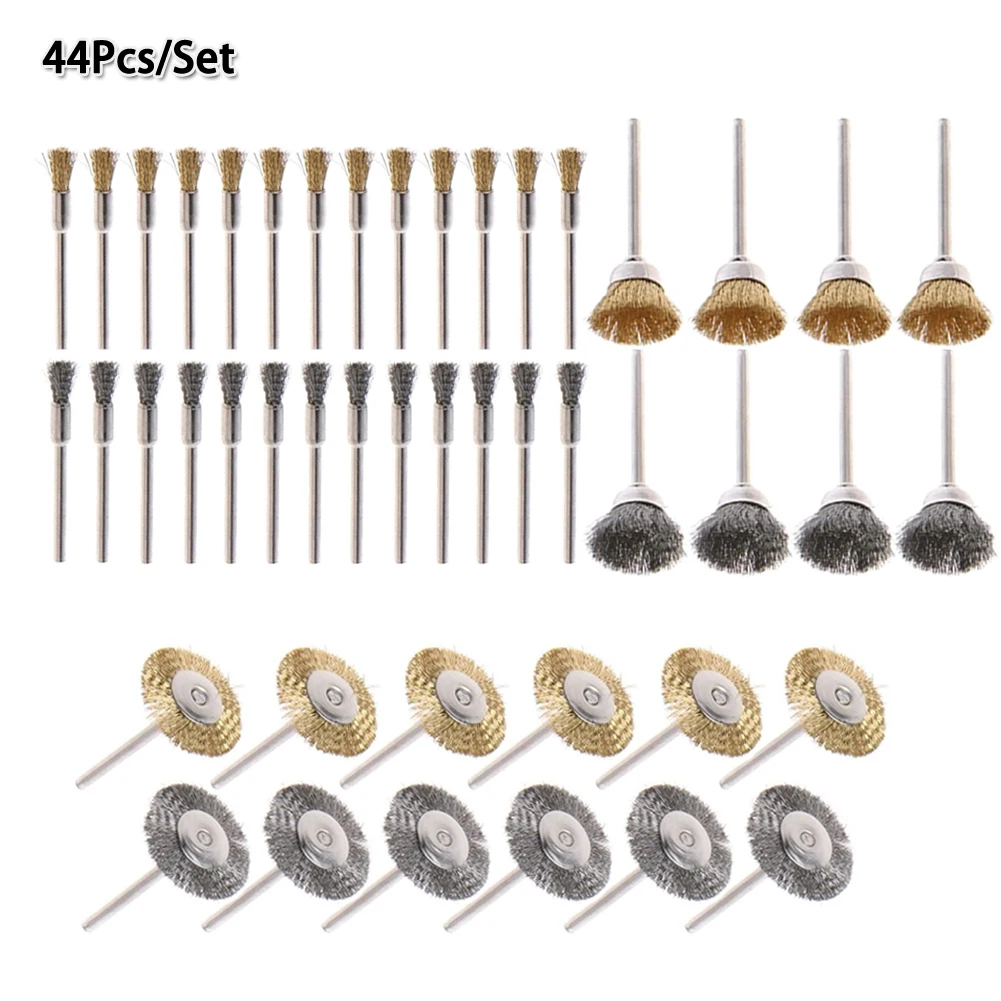 44Pcs/Set Mini Wire Brush Wheel Cup Brass Steel Wire Brush Set Rotary Polishing For Removing Burrs Rust Dust Oxided Layer
44Pcs/Set Mini Wire Brush Wheel Cup Brass Steel Wire Brush Set Rotary Polishing For Removing Burrs Rust Dust Oxided Layer