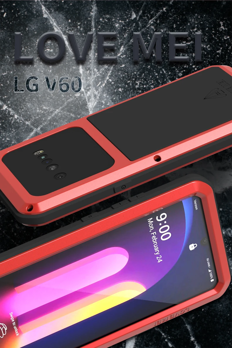For LG V60 Case Love Mei Powerful Metal Armor Shock Dirt Proof Water Resistant Cover Case For LG V60 
For LG V60 Case Love Mei Powerful Metal Armor Shock Dirt Proof Water Resistant Cover Case For LG V60