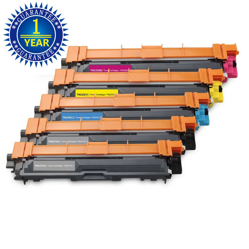 

5Pk TN221 BK TN225 Color Toner For Brother MFC-9130CW, MFC-9330CDW, MFC-9340CDW