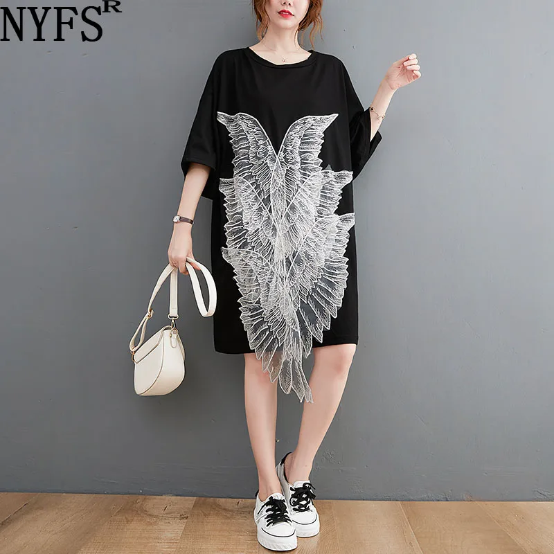 NYFS 2022 Summer New Korea Woman Dress Vestidos Robe Elbise Loose Patchwork Wings Embroidery Short Sleeve Long Dresses
NYFS 2022 Summer New Korea Woman Dress Vestidos Robe Elbise Loose Patchwork Wings Embroidery Short Sleeve Long Dresses