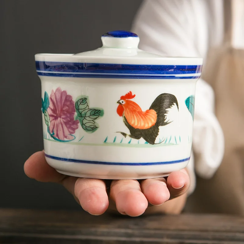Ceramic Rooster Soup Pot Stew Pot with Lid Water-proof Commercial Hotel Restaurant Bird's Nest Cup Dessert Cup Steamed Egg
Ceramic Rooster Soup Pot Stew Pot with Lid Water-proof Commercial Hotel Restaurant Bird's Nest Cup Dessert Cup Steamed Egg