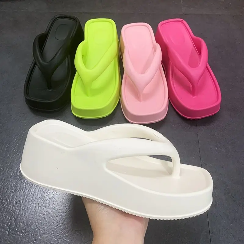 

Summer Women Slippers EVA Soft Sides Shoes Garden Shoes Wedges Sweet Sandals Antiskid Female Platform Flip Flops For Stenio