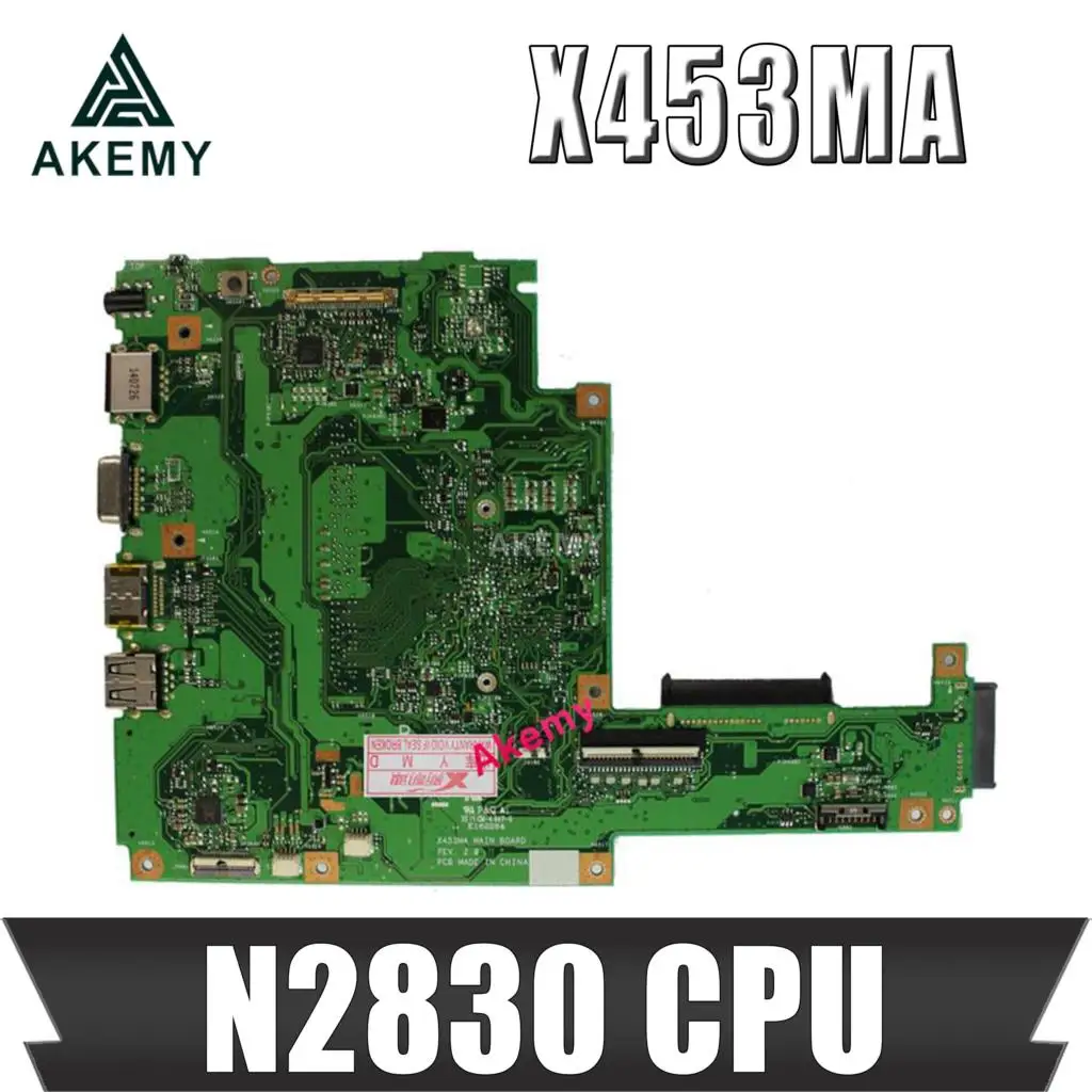 Akemy For Asus X453MA X403M F453M Laptop motherboard X453MA N2830 CPU Mainboard test good
Akemy For Asus X453MA X403M F453M Laptop motherboard X453MA N2830 CPU Mainboard test good