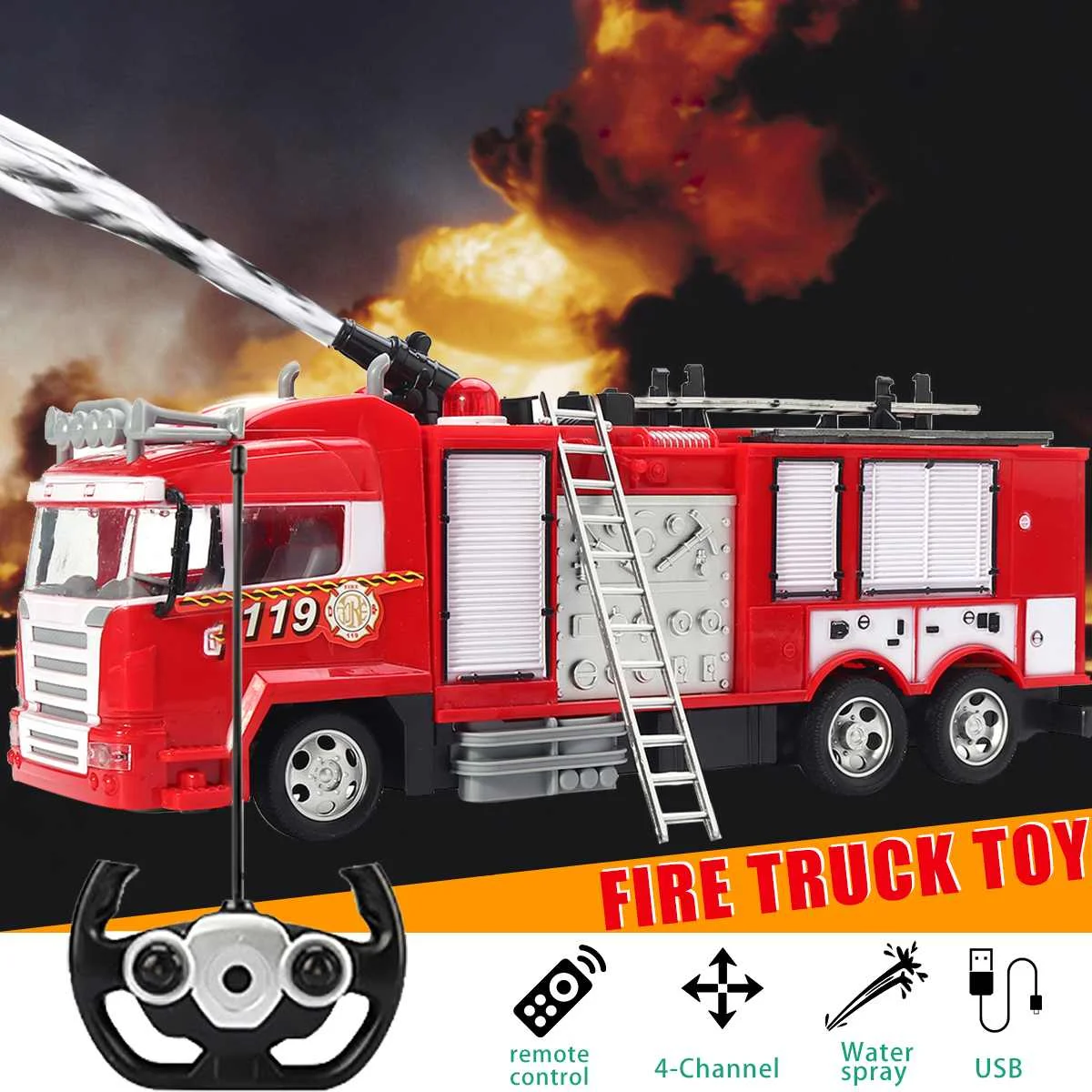RC Fire Truck Spray Water Gun Toy Truck Firetruck Fireman Fire Truck Engine Vehicle Car Music Light Educational Boy Kids Toys
RC Fire Truck Spray Water Gun Toy Truck Firetruck Fireman Fire Truck Engine Vehicle Car Music Light Educational Boy Kids Toys