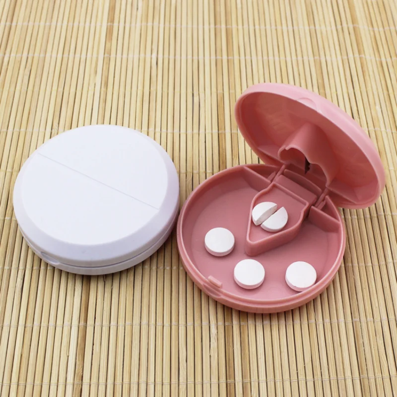 

Portable Pill Cutter Splitter Divide Storage Medicine Cut Compartment Box Holder Travel Pill Case Medicine Drugs Pill Container