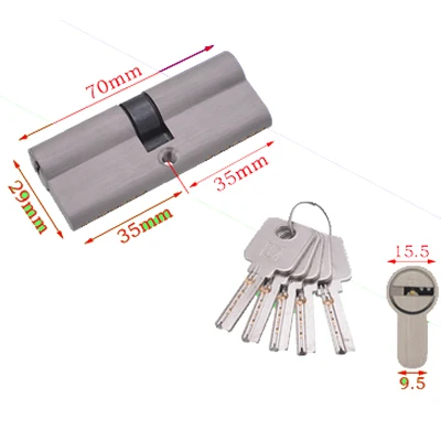 Цилиндрические сердечники дверного замка с 5 ключами, высота 29 мм, открывается с одной стороны, открывается с двух сторон, цилиндр замка из цинкового сплава для межкомнатной двери
Цилиндрические сердечники дверного замка с 5 ключами, высота 29 мм, открывается с одной стороны, открывается с двух сторон, цилиндр замка из цинкового сплава для межкомнатной двери