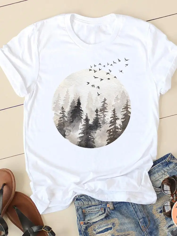 Футболки женские повседневные акварельные винтажные с рисунком, одежда с коротким рукавом и графическим принтом, модная летняя 
Футболки женские повседневные акварельные винтажные с рисунком, одежда с коротким рукавом и графическим принтом, модная летняя