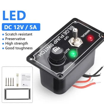 High Quality 3 Positions Marine Pump Switch Panel DC 12V With Fuse LED for Yacht Camper Truck Boat RV